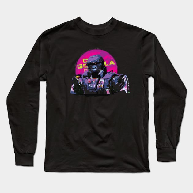 Gorilla Cop Long Sleeve T-Shirt by steve@artlife-designs.com